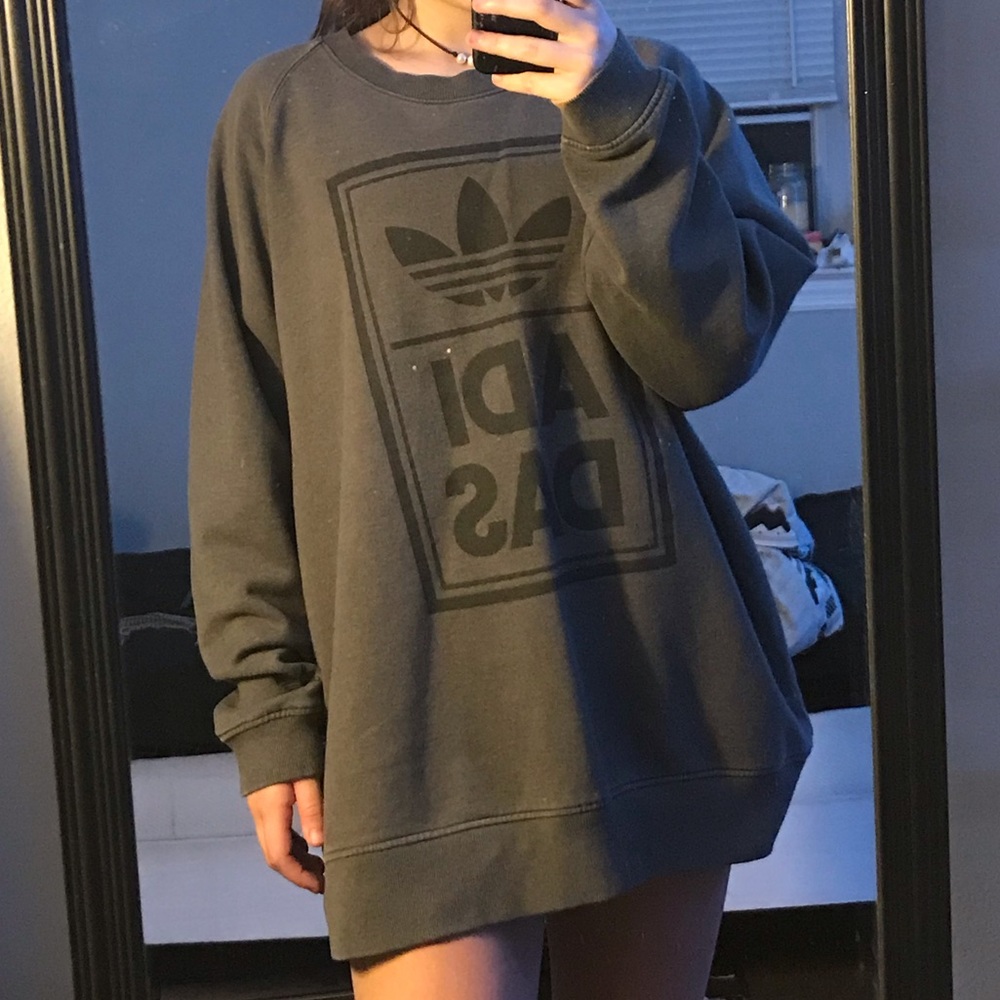 Adidas Oversized Gray Crewneck